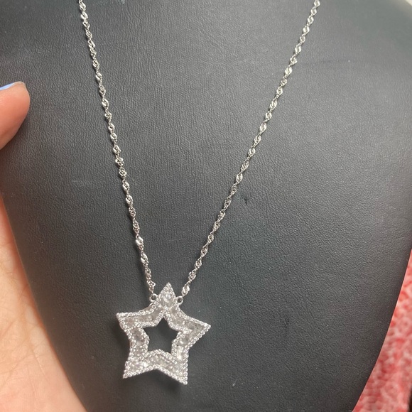 Star 925 sterling silver necklace cz - Picture 3 of 8
